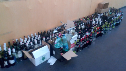 Lots of empty bottles after a tasting as 404 Image