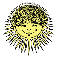 Rebengekrönte Sonne für helle Hintergründe
