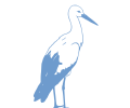 Ein Storch als Logo für den Neusiedlersee DAC Zweigelt